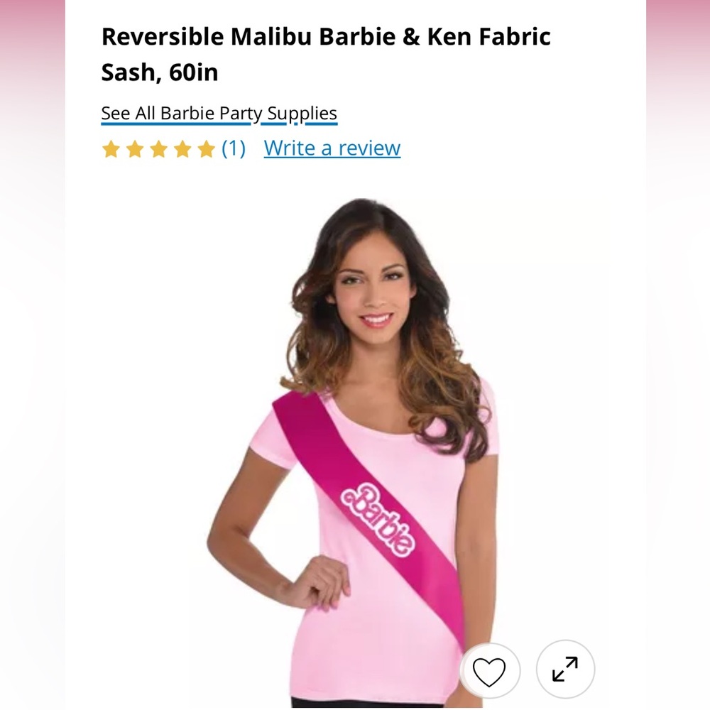 Barbie and Ken sash